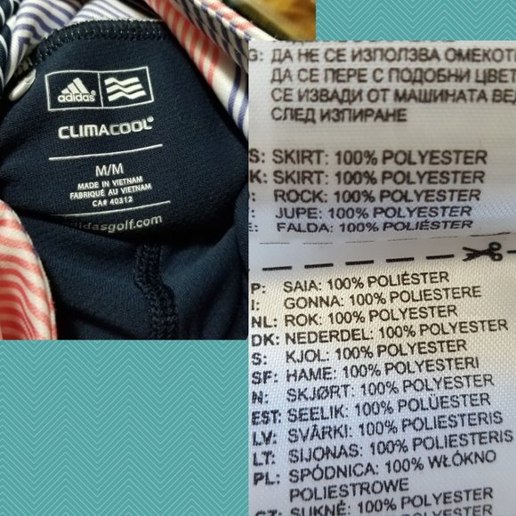 Adidas Climacool Orange & Blue Geometric Striped Skort - Picture 4 of 4